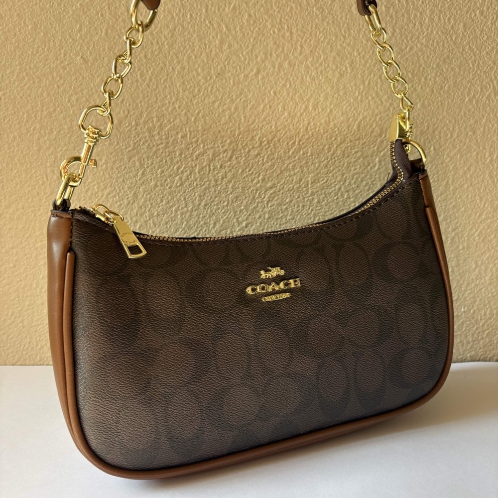 COACH Teri Shoulder Bag Dark Brown Brand New